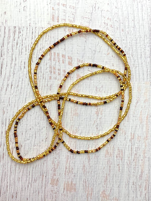 African Waist Beads (Brown, Copper, & Gold)