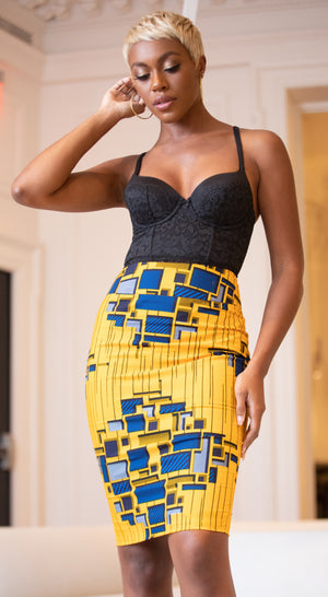 African Print Bintou Pencil Skirt